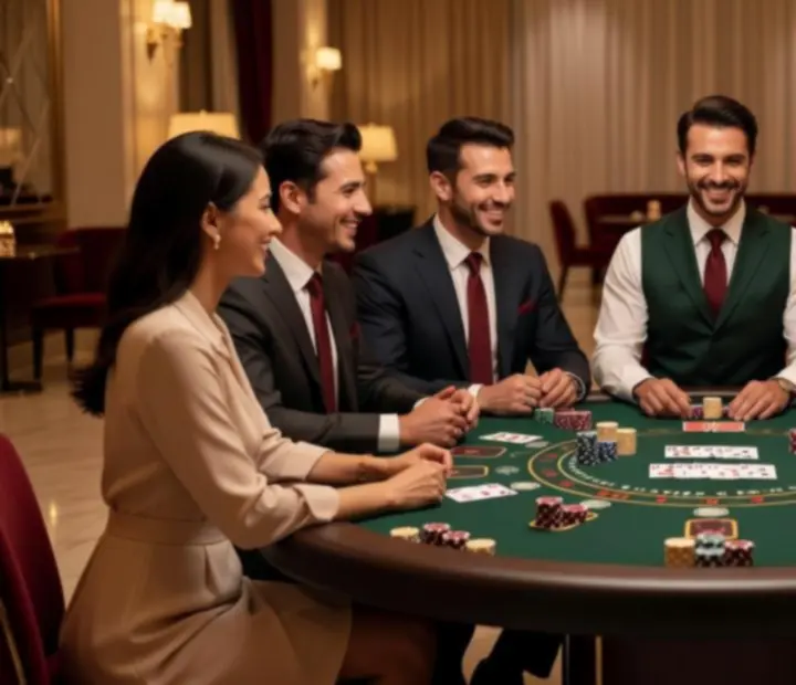 Elegancki stół do blackjacka podczas wydarzenia NAXSOL ENTERPRISES LTD