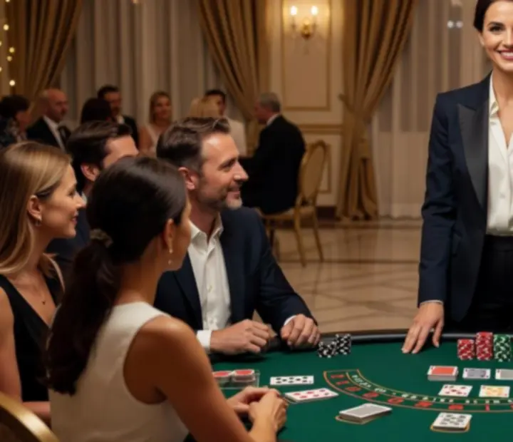 Prowadzący blackjacka podczas eventu NAXSOL ENTERPRISES LTD